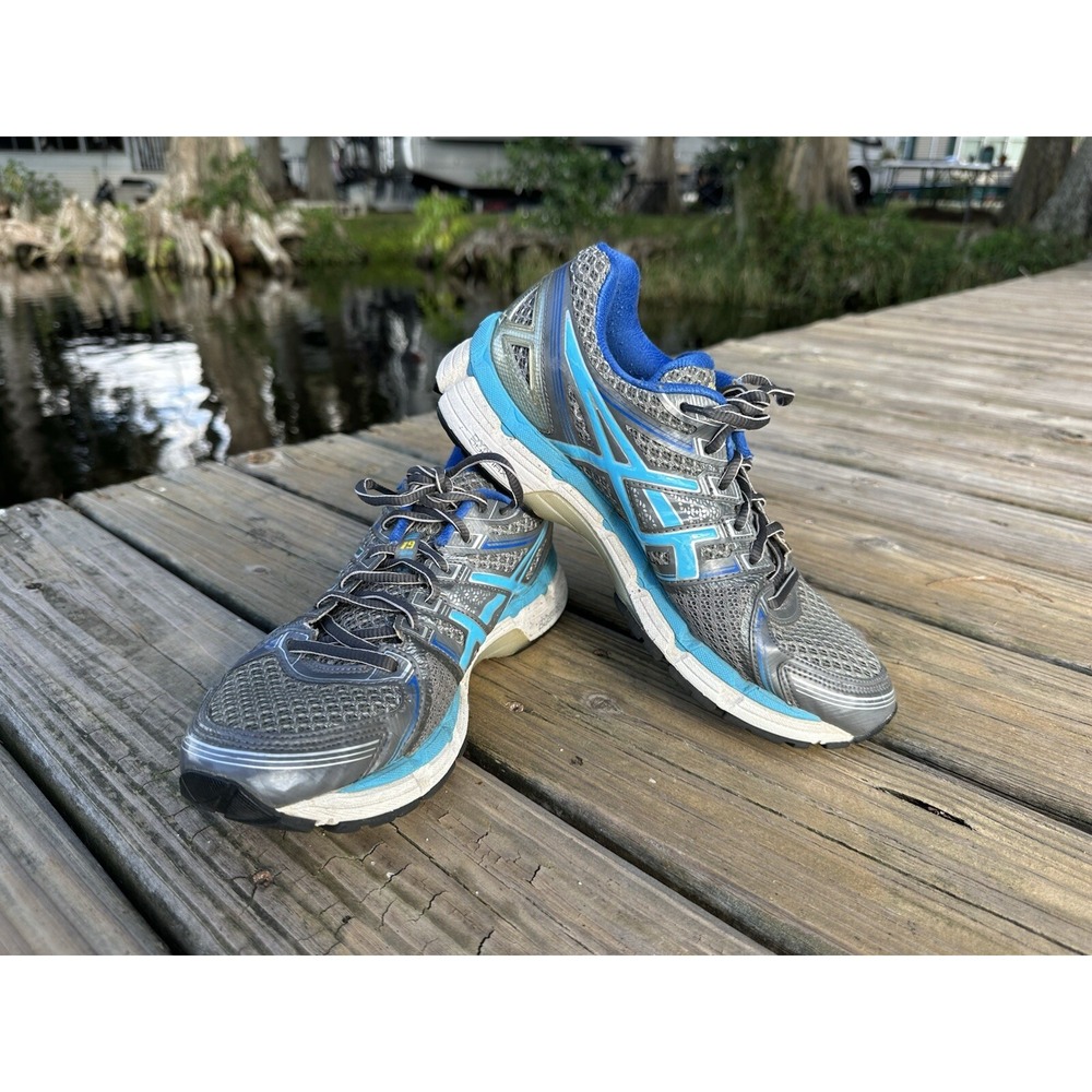 ASICS GEL KAYANO 19 Size 8.5 Women's Running Shoe Gray Blue T350N Activewear